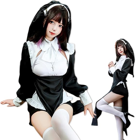 メイド服 ハロウイン衣装 コスプレ シスター 聖女 修道女 コスプレ衣装 メイド服衣装 コスプレ シスター 聖女 修道女 コスプレ